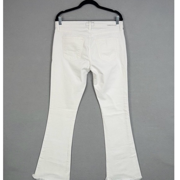 Current Elliott Jeans Womens 29 White The Flip Flop Mid Rise Flare Frayed Hem - Picture 8 of 13